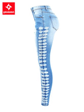 Load image into Gallery viewer, New Arrived Stretchy Ripped Jeans Woman Side Distressed Denim Skinny Pencil Pants
