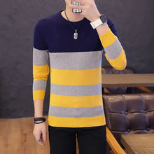 Load image into Gallery viewer, Hot sale men&#39;s sweater Autumn new students Slim youth striped sweater red and black two colors M-XXL
