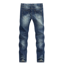 Load image into Gallery viewer, Dark Blue Men Stretch Slim Straight Regular Fit Men&#39;s Clothing Man Jeans Fashion Brand
