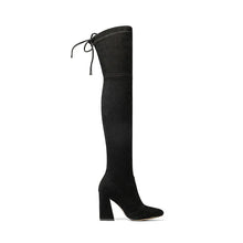 Load image into Gallery viewer, New Flock Leather Women Over The Knee Boots Lace Up Sexy High Heels Winter Women Boots Size 34-43
