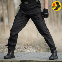 Load image into Gallery viewer, Black Military Tactical Cargo Sweatpants Men&#39;s Working Pants
