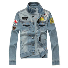 Load image into Gallery viewer, Mens Denim Hole Jeans Mens Cotton Outwear Jackets Coat Long Sleeve Male Clothing Size 3XL 50
