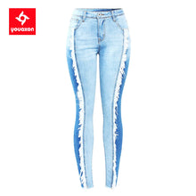 Load image into Gallery viewer, Tassel Jeans Woman Stretchy Patchwork Denim Skinny Pencil Pants Trousers For Women
