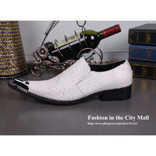 Load image into Gallery viewer, Fashion Pointed Toe Designer Leather Dress Shoes for Man White Wedding/ Business Shoes Man, Big Sizes US6-12
