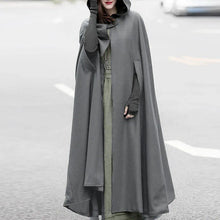 Load image into Gallery viewer, Women Poncho Winter Hooded Open Front Cloak Loose Solid Long Coat Hoodies Cosplay Outwear Christmas Casual Cape

