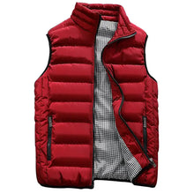 Load image into Gallery viewer, Mens Sleeveless Winter Slim Vests Cotton-Padded Men&#39;s Vest Men Waistcoat Big Size
