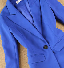 Load image into Gallery viewer, Pant Suits Set women&#39;s autumn female professional office lady blazer Slim blue suit jacket+ pants
