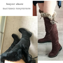 Load image into Gallery viewer, Warm Snow Boots Winter Shoes Warm Fur Plush Over Knee High Boot Ladies Casual Low Rubber Heels Long Shoes Female
