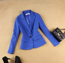 Load image into Gallery viewer, Pant Suits Set women&#39;s autumn female professional office lady blazer Slim blue suit jacket+ pants
