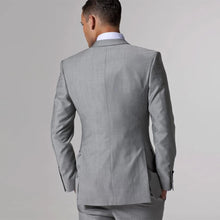 Load image into Gallery viewer, Gray Suits For Men With 3 Piece Suits Custom Made Men Grey Custom Tailor Made Suits Slim Wedding Tuxedo
