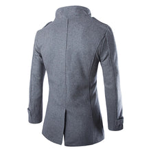 Load image into Gallery viewer, Autumn men dust coat woolen overcoat slim fit outwear 2 colors M-5XL
