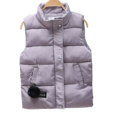 Load image into Gallery viewer, New Fashion Winter Vest Collar Sleeveless Short Women Jacket Waistcoat Female  Autumn Women Clothing
