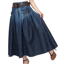 Load image into Gallery viewer, Fashion Denim All-match Loose Casual Jeans Elastic Waist Long Skirt For Women With Belt S-4XL
