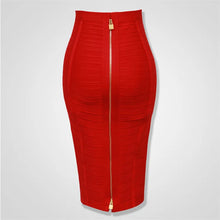 Load image into Gallery viewer, 4 colors Top Quality Girl Sexy Bodycon Knee Length Back Zipper Bandage Skirt
