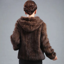 Load image into Gallery viewer, New mink fur coat women&#39;s long-sleeve top fashion all-match mink knitted fur coat
