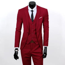 Load image into Gallery viewer, Men Suits Single-Breasted Brand Suits Jacket Formal Dress Wedding Suits Groom Tuxedos (Jacket+Pants+Vest)
