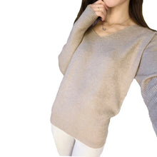 Load image into Gallery viewer, New Fashion Women&#39;s Pullover Sweater Lady V-neck Batwing Sleeve Cashmere Wool Knitted Solid Color Wear Loose Size 4XL
