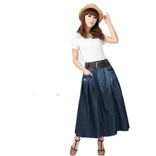 Load image into Gallery viewer, Fashion Denim All-match Loose Casual Jeans Elastic Waist Long Skirt For Women With Belt S-4XL
