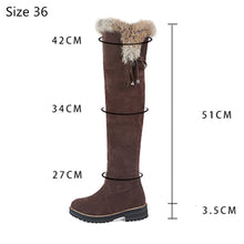 Load image into Gallery viewer, Warm Snow Boots Winter Shoes Warm Fur Plush Over Knee High Boot Ladies Casual Low Rubber Heels Long Shoes Female
