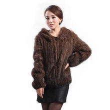 Load image into Gallery viewer, New mink fur coat women&#39;s long-sleeve top fashion all-match mink knitted fur coat
