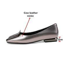 Load image into Gallery viewer, Women Genuine Leather Square Toe Thin High Heels Luxury Shoes Woman Wedding Party Pumps Big Size
