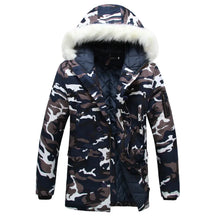 Load image into Gallery viewer, Camouflage Down Parka Hooded Coat Male Fur Collar Parkas Winter Jacket Men Military Down Overcoat
