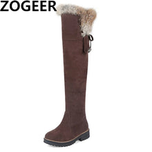 Load image into Gallery viewer, Warm Snow Boots Winter Shoes Warm Fur Plush Over Knee High Boot Ladies Casual Low Rubber Heels Long Shoes Female
