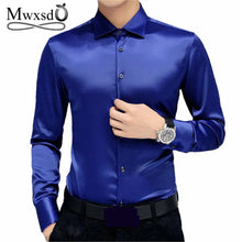 Load image into Gallery viewer, Men&#39;s tuxedo dress Shirts Wedding Luxury Long Sleeve Shirt Silk soft Shirt Men Mercerized business Shirt
