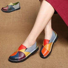 Load image into Gallery viewer, Women&#39;s Flats Genuine Leather Loafers Moccasins Mixed Colorful Non Slip On Plus Size 42
