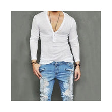 Load image into Gallery viewer, Men Casual Slim Fit Long Sleeve Deep V-neck Sexy Shirt T-shirts
