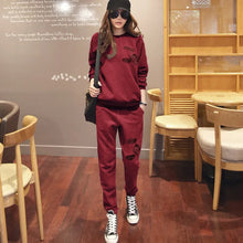 Load image into Gallery viewer, S-6XL Women&#39;s Winter Casual Plus Velvet Thick Sweatshirt Suits Loose Pants Sets Female
