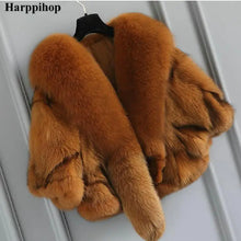 Load image into Gallery viewer, Winter fashion neckline fox fur coat trend personality lady fur poncho
