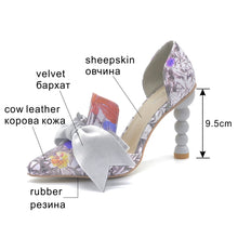 Load image into Gallery viewer, Women High Heel Velvet Bow Pointed Toe Stiletto Party Shoes Women Pumps
