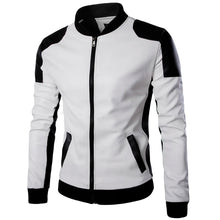 Load image into Gallery viewer, Top Quality Fashion Men White Leather Jackets Pu Match Color Overcoat M-5XL AYG94
