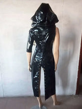 Load image into Gallery viewer, Sexy Black Wet Look Catsuit Patent Leather Fetish Latex Bodysuit Erotic Lace-up Clubwear Dress
