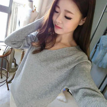 Load image into Gallery viewer, New Fashion Women&#39;s Pullover Sweater Lady V-neck Batwing Sleeve Cashmere Wool Knitted Solid Color Wear Loose Size 4XL
