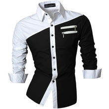 Load image into Gallery viewer, Men Casual Long Sleeve Casual Male Shirts Zipper Decoration (No Pockets)
