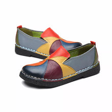 Load image into Gallery viewer, Women&#39;s Flats Genuine Leather Loafers Moccasins Mixed Colorful Non Slip On Plus Size 42
