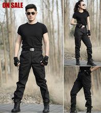 Load image into Gallery viewer, Black Military Tactical Cargo Sweatpants Men&#39;s Working Pants
