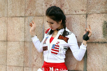 Load image into Gallery viewer, New Fashion hip hop women top dance female Jazz sexy stage white outwear jacket
