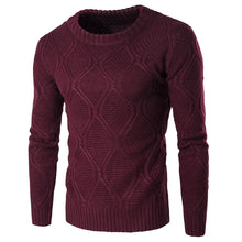 Load image into Gallery viewer, Men&#39;s Casual Pullover Wool Warm winter men&#39;s round neck solid sweater men , Fashion twist knit sweater
