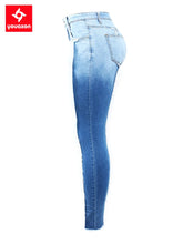 Load image into Gallery viewer, Tassel Jeans Woman Stretchy Patchwork Denim Skinny Pencil Pants Trousers For Women
