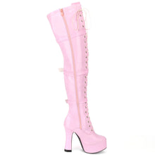 Load image into Gallery viewer, New Women&#39;s 4.5 Inch Heel over Knee Thigh High Boot with hook lace up and side zipper.
