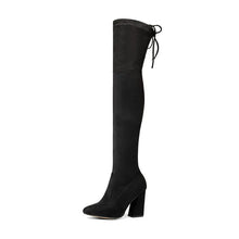 Load image into Gallery viewer, New Flock Leather Women Over The Knee Boots Lace Up Sexy High Heels Winter Women Boots Size 34-43
