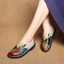 Load image into Gallery viewer, Women&#39;s Flats Genuine Leather Loafers Moccasins Mixed Colorful Non Slip On Plus Size 42
