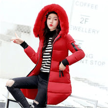 Load image into Gallery viewer, Winter Jacket Women Cotton Coat Fur Collar Hood Parka Female Long Jackets Thick Warm Outerwear chaqueta mujer
