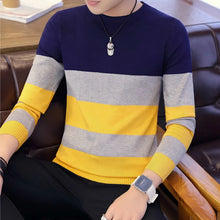 Load image into Gallery viewer, Hot sale men&#39;s sweater Autumn new students Slim youth striped sweater red and black two colors M-XXL
