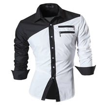 Load image into Gallery viewer, Men Casual Long Sleeve Casual Male Shirts Zipper Decoration (No Pockets)
