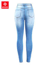 Load image into Gallery viewer, New Arrived Stretchy Ripped Jeans Woman Side Distressed Denim Skinny Pencil Pants
