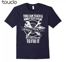 Load image into Gallery viewer, New Fashion Men Fitness Slim Fit Airplane Mechanic - Real Man Fix Plane Tee Shirt
